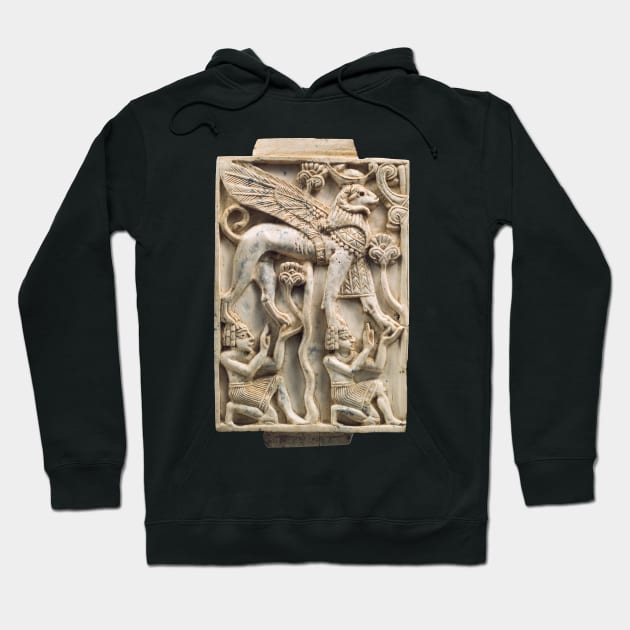 Assyrian Ivory Carving from Nimrud Hoodie by nadegata